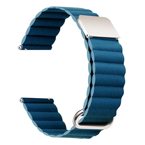 Image of ACM Watch Strap 20mm compatible with Compaq Q Watch Smartwatch | Magnetic Leather Luxury Belt Band