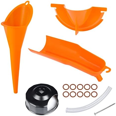Oil Filter Wrenches &Oil Funnel,Motorcycle Primary Case Oil Funnel, & Crankcase Fill Funnel +Drip Free Oil Filter Funnel + O-Ring #11105 Primary Drain Plugs fit for Harley Sporster Dyna