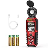 Light Meter Lux Foot Candles Meter 0~400,000 Lux Range, Large Backlit Display, Light Meter for Plants Luxmeter Light Meter Digital Illuminance Meter Handheld