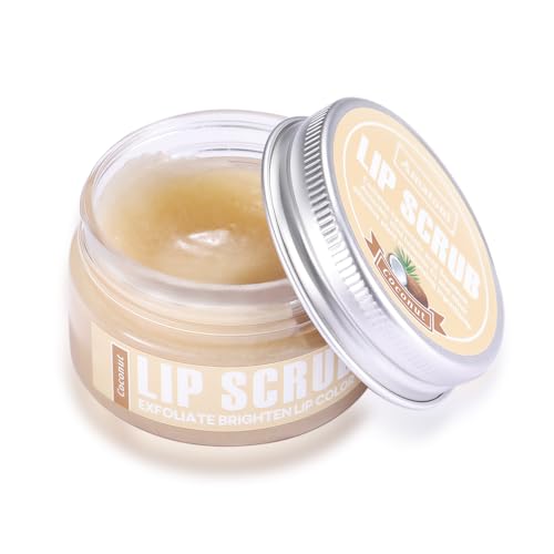 DAGEDA Lip Scrub, Lip Exfoliator and Moisturizer, Repairing, Curing Dry and Chapped Lips, Soften Cuticle, Clean Dead Skin and Fade Lip Lines Lip Exfoliate Scrub (Coconut)