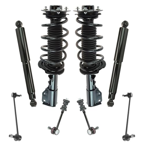 Image of TRQ Front and Rear Suspension Kit Complete Strut & Coil Spring Assembly Shock Absorber Sway Bar Stabilizer Link Compatible with 2008-2009 Chevrolet Equinox 2007-2009 Pontiac Torrent