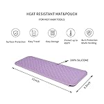 EIOKIT-Silicone-Heat-Resistant-Travel-Mat-Pouch-for-Hair-StraightenerCrimping-IronHair-Curling-IronHair-Curling-WandFlat-IronHair-Waving-Iron-2-Pack-Roman-PinkMisty-Mauve