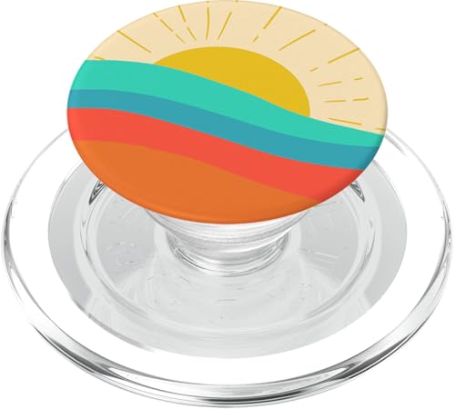 Minimal Sunrise Boho Retro Nature Bohemian Aesthetic Art PopSockets PopGrip for MagSafe