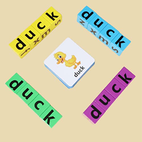 Jogo de ortografia de palavras, Alfabeto Montessori Aprender Brinquedo, Cartões flash de aprendizage