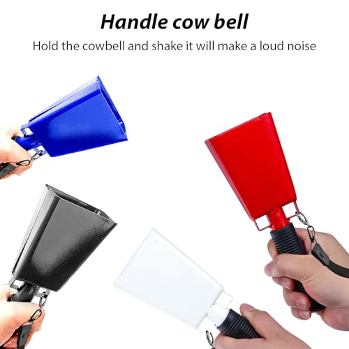 Daconovo Sino de vaca de 9 polegadas com alça de pulso Instrumento musical de percussão Decorações d