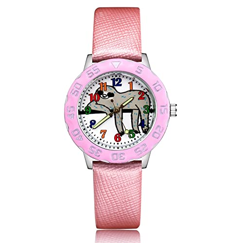 Reloj para niña Moda Lindo Bonito Animal Perezoso Estilo Estudiante Niñas Niños Relojes de Pulsera de Cuero de Cuarzo Relojes Clcok para niñas (Color : Pink)