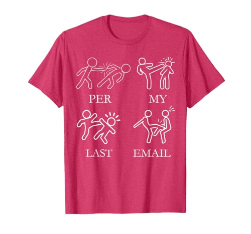 Per My Last Email Boxing Pun Office Worker Sarcastic Boxer T-Shirt, Men, Red Heather, Large
