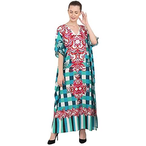 Miss Lavish London Kaftan Dress - Caftans for Women - Women's Caftans Long Maxi Style Dresses One Size [143-Teal] Cover