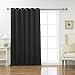 Best Home Fashion Wide Width Thermal Insulated Blackout Curtain - Antique Bronze Grommet Top - Black - 80"W x 84"L - (1 Panel)