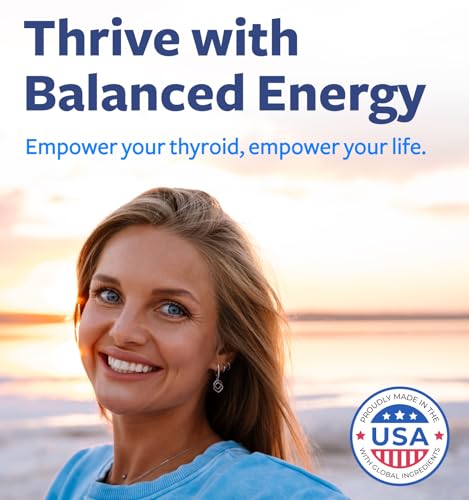 thyroid support with iodine - 120 capsules non-gmo improve your energy - ashwagandha root zinc selenium vitamin b12 complex - thyroid health supplement for women and for men - 60 day supply