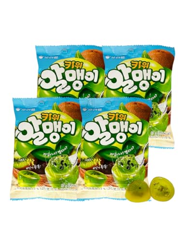 Fruit Peelable Candy - Kiwi Flavor 67g X 4pack (268g/9.46oz) Jelly Filled Gummies, Gluten Free Individually Wrapped Korean Snacks 한국 과일맛 젤리