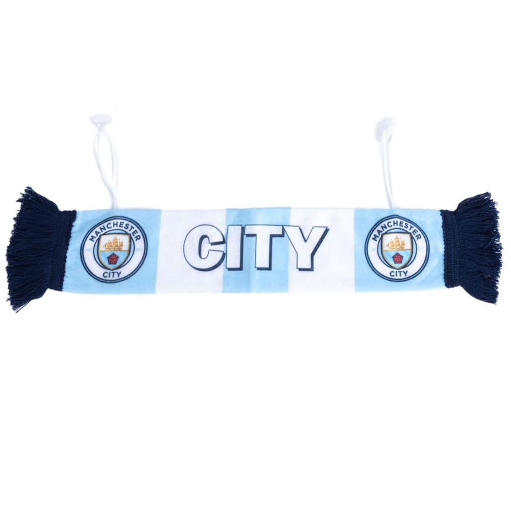 Manchester City Men's Sky Blue/Navy/White Fc Mini Car Bar Scarf One Size