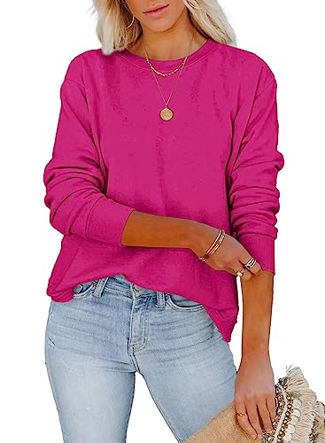 Image of Women's Casual Long Sleeve Crewneck Sweatshirt Loose Flowy Lightweight Pullover Sweatshirts Tops