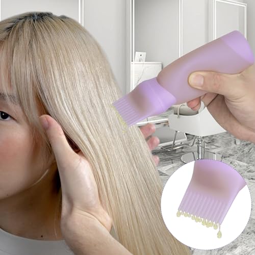Wowang Aplicador de óleo de cabelo, pacote com 2, 170 g, frasco aplicador de pente de raiz à prova d