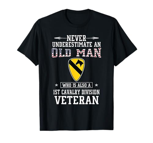 Never Underestimate 1st Cavalry Division Veteran Military T-Shirt