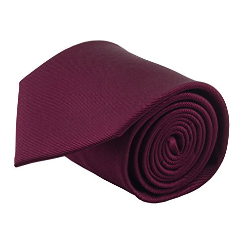 John William Clothing 100% Silk Handmade Burgundy Solid Color Neckties for Men