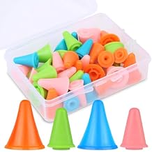 35 PCS Knitting Needle Stoppers, Colorful Knitting Needles Point Protectors with Plastic Box, 2 Sizes20 PCS Small+ 15 PCS Big Knitting Needles Cap Needle Tip Stoppers for Knitting Craft