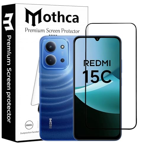 Image of Mothca Advanced Tempered Glass Screen Protector Compatible for Redmi 15C with Edge to Edge Coverage - Case Friendly, Anti-Scratch & Bubble-Free Installation Kit