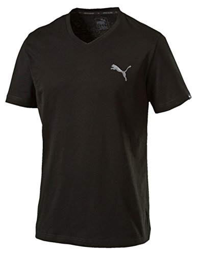 Puma Men's Iconic V-Neck T-Shirt, Black, L