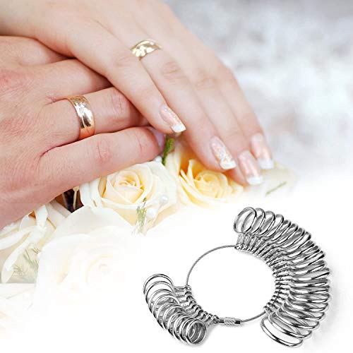 Julytech Ring Sizer Measurement Finger Ring Gauge Measurer/Mandrel Silver Finger Sizer Ruler Finger Sizing Tools Us Sizes 0-13 (Metal Ring Sizer) #TOP6