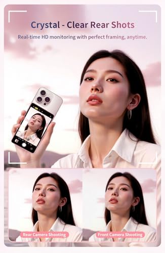 Image of Shimbol CP5 Lite II Selfie Monitor Screen for iPhone & Android Magnetic Phone Vlog Selfie Monitor Screen 1080P Wireless Recording for YouTube TikTok Live Streaming (Pink)
