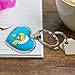 Smurfette Face Keychain Heart Love Metal Key Chain Ring