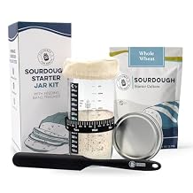 Cultures for Health Sourdough Starter Jar Kit + Whole Wheat Sourdough Starter Culture Bundle | Essential Baking Supplies for Homemade Bread DIY Breadmaking Kit