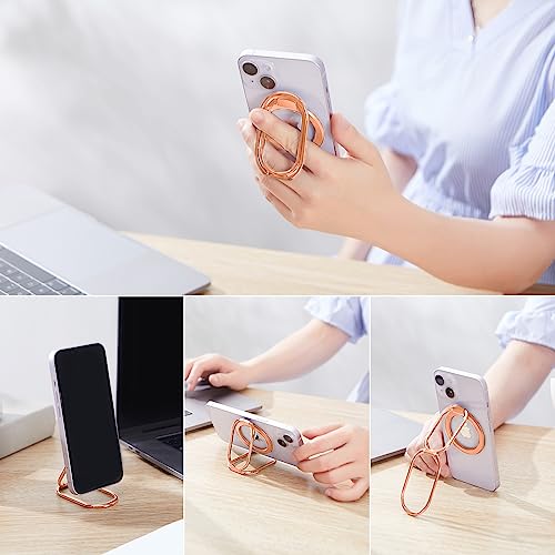 Image of Magnetic Phone Ring Holder, Removable Grip & Kickstand for MagSafe Rosegold