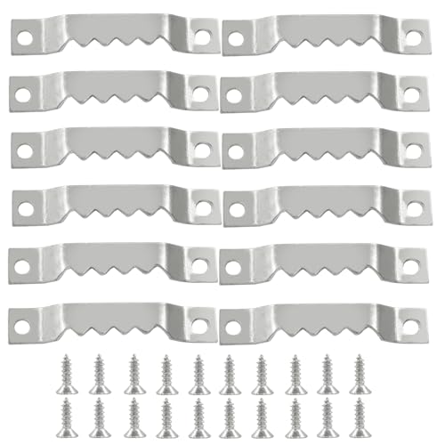Image of 50 Pcs Small Sawtooth Picture Hangers with 100 Screws, Metal Photo Frame Hangers for Picture Frame Painting Clock Artwork Home Decoration, Silver