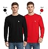 Bahob® 2 Pack Men's Long Sleeve T-Shirt Top Round Neck Full Sleeve T-Shirt Soft Cotton S-XXXL (UK, Alpha, 3XL, Regular, Regular, 2 Pack/Black X Red) #2