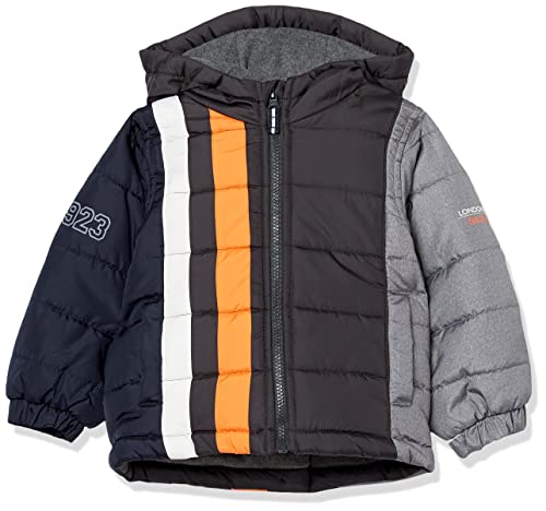 Image of LONDON FOG Boys' Toddler Color Blocked Winter Puffer Jacket with Hat