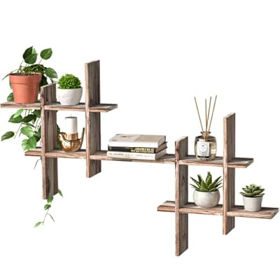 J JACKCUBE DESIGN Rustic Wall Mount Shelves Set of 2 Cube Grid Display Case Floating Organizer Rack Farmhouse Style Home… 41WHlCONpXL. SS400