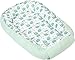 Babynest Kuschelnest Babynestchen 100% Baumwolle Waffle Nestchen Reisebett für Babys Säuglinge Medi Partners 100x60x15cm Sicherer Verschluss (Minze Igel mit Minzer Waffle)