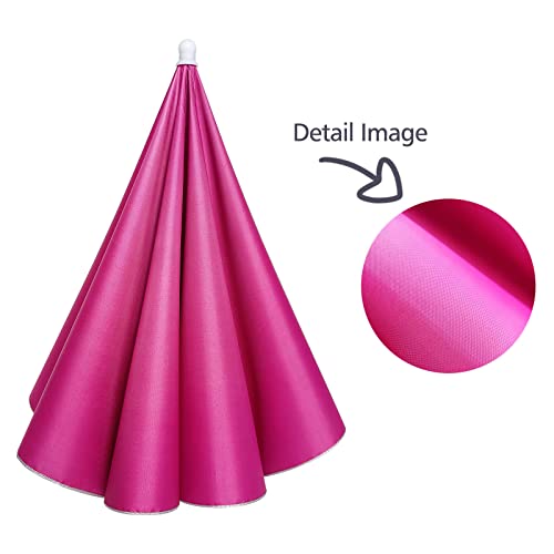 Massmall Umbrella Hat 27" Elastic Headband Umbrella Hats For Women Men Hands Free Umbrella Rose Red/1 Pack #TOP2