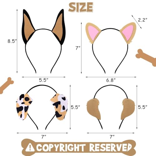 Ciyvolyeen PUPPY EAR HEADBAND 15PCS 15 Pcs Puppy Dogs Ear Headbands For Pet Birthday Party New Year Favors Dog Theme Costumes Dress-Up Photo Booth Props Cute Puppy Baby Shwer Party Supplies Gift thumb #2