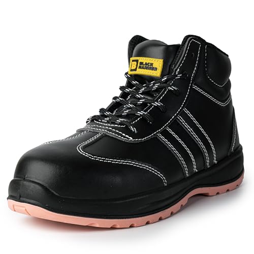 BLACK HAMMER Damen Sicherheitsstiefel Leicht Professionell Arbeitsschuhe mit Verbundwerkstoff Zehenkappe Gepolsterte Innensohle und Kragen für Komfort Ideal für Outdoor-Aktivitäten S3 SRC Flo (38 EU)