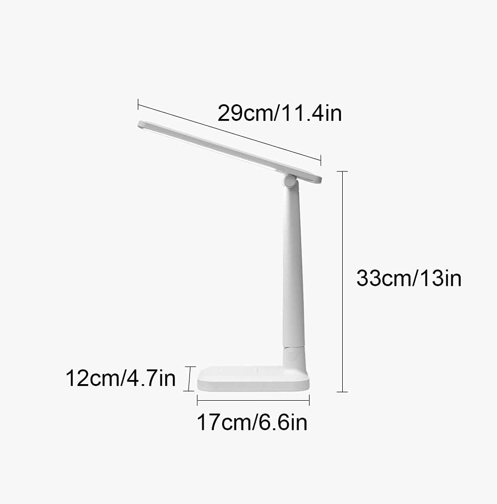 LED Desk Lamp with Removable Storage Box/Phone Stand, 3 Color Modes/Stepless Dimming, Dimmable Study Lamp, Touch Control Portable Cordless Folding Reading Lamp, USB Charging Port