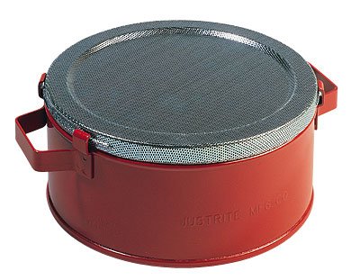 Image of Justrite Drip Can with Handles and Fire Baffle, Steel, 1 Gal