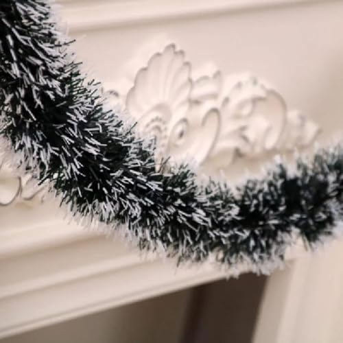 Festão 10 Metros Grosso Verde Nevado 2m X 13,5cm Decoração Enfeite de Arvore de Natal - Enviamos 10