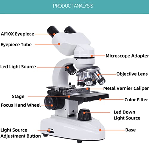 Kit de microscópio binocular eletrônico profissional HD 30000X/50000X/70000X, com display HD de 5 po