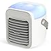 SHYOSUCCE Climatiseur Portable, Mini Refroidisseur d'Air Personnel 4 en 1 avce 3 Vitesses, 7 Couleurs, Humidificateur Rechargeable pour Chambre, Bureau et Camping