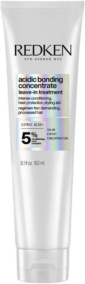 REDKEN Acidic Bonding Concentrate Leave-In Treatment, Bond Repair, Heat Protection, Adds Smoothness, Repairs and Protects, 150 ml