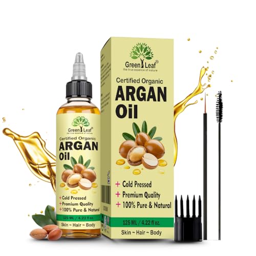 Organic Argan Oil, 100% Pure & Natural Cold Pressed Moroccan Argan Oil for Hair, Skin, Face, Nails & Scalp – Lightweight, Fast Absorbing Oil | 125 ML