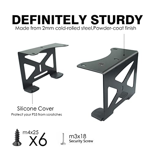 Monzlteck Under Desk Holder for PS5/PS5 Slim/Pro,Stealth Mount Compaitble with PlayStation 5 Disc & Digital Edition Console,Space Saving,DP-05 by Monzlteck - Image 2