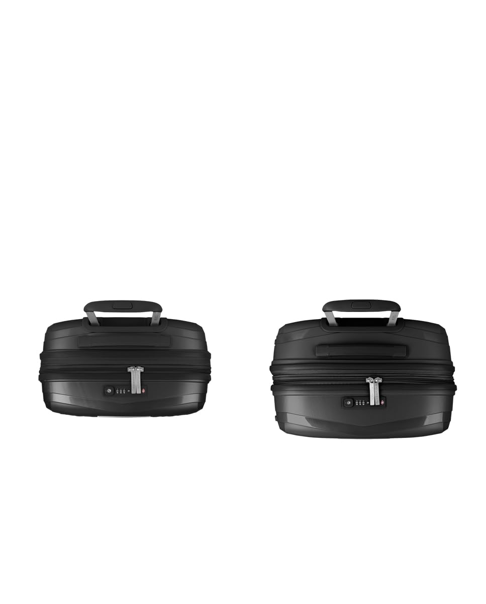 Gabol | Zestaw walizek (kabiny i średniej) z możliwością rozbudowy sztywnych Queens o pojemności do 114,6 l, Czarny (Black)
