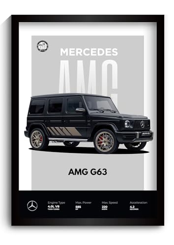 Image of Mercedes G Wagon Poster | Framed G Wagon A4 Sized (31 x 23 cm) | Car Posters for Wall, Gift for Boys, Mercedes G 63 Frame | Mafia SUV Frames | Car Poster for Wall, Bedroom, Hostel, Study Room (F 005)