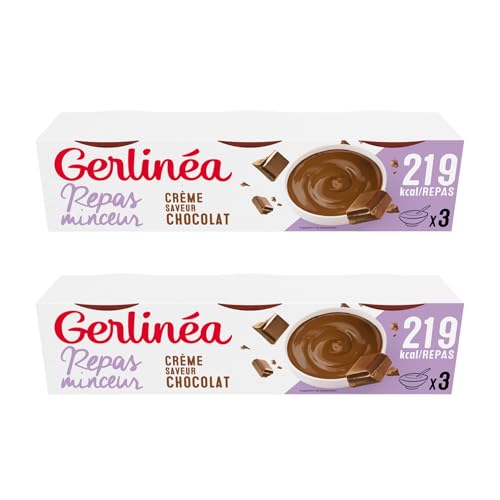 Gerlinéa - Coupelle Crème Repas Minceur - Substitut de Repas Complet et Rapide - Saveur : Chocolat - 6x210g