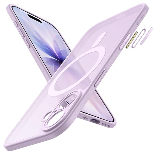 Image of JETech Magnetic Case for iPhone 17 6.3-Inch Compatible with MagSafe, Shockproof Slim Phone Cover with Built-in Camera Control Button, Matte Translucent Back (Lavender)