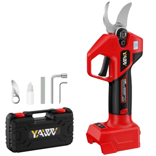 Brushless Electric Pruning Shears for Milwaukee Battery Portable Cordless Pruning Shears with LCD DisplaySK5 Blades Adjustable Cutting Diameter 0.8-1.2 Inch for Gardening Tree Pruning(NO Battery)