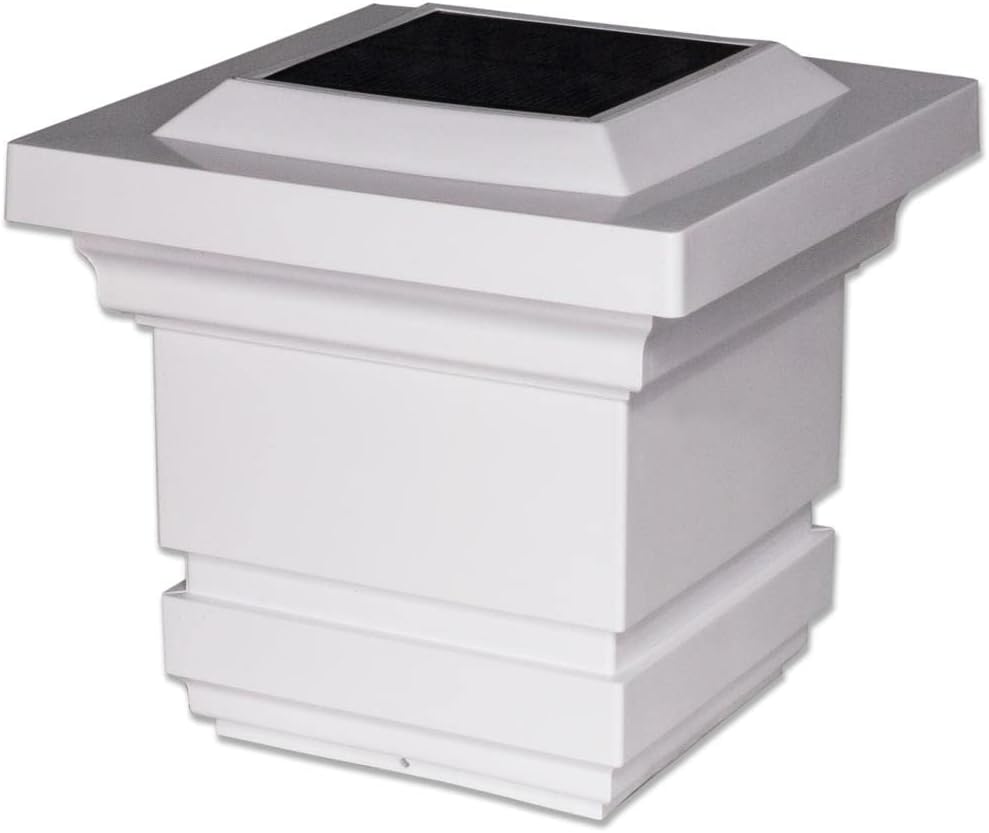 Classy Caps 4x4 White PVC Classy Solar Post Cap Set of 2